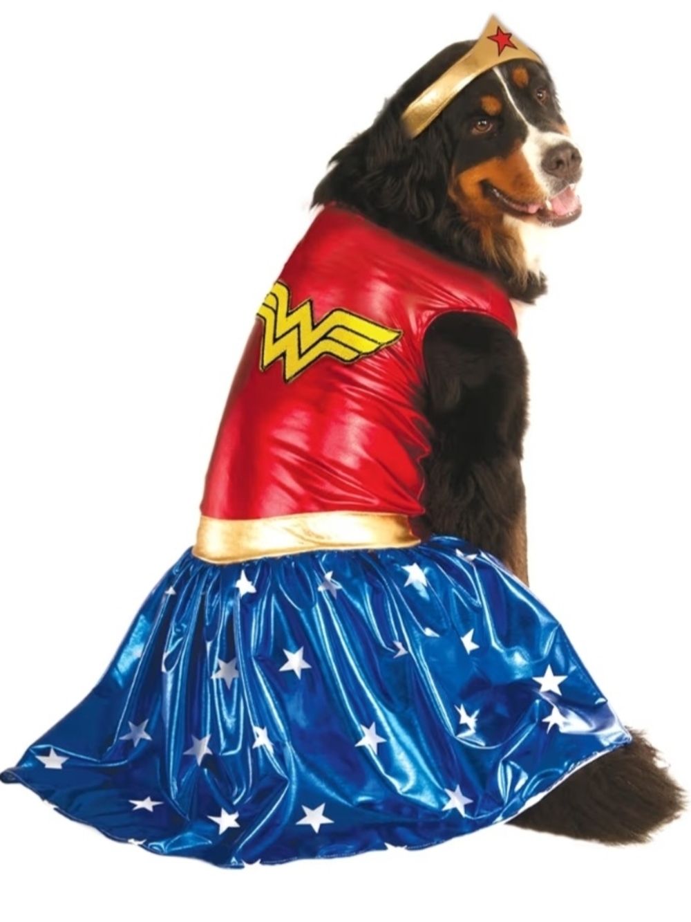 XL Rubie's Wonder Hero Dog Costume - Red, Blue & Gold